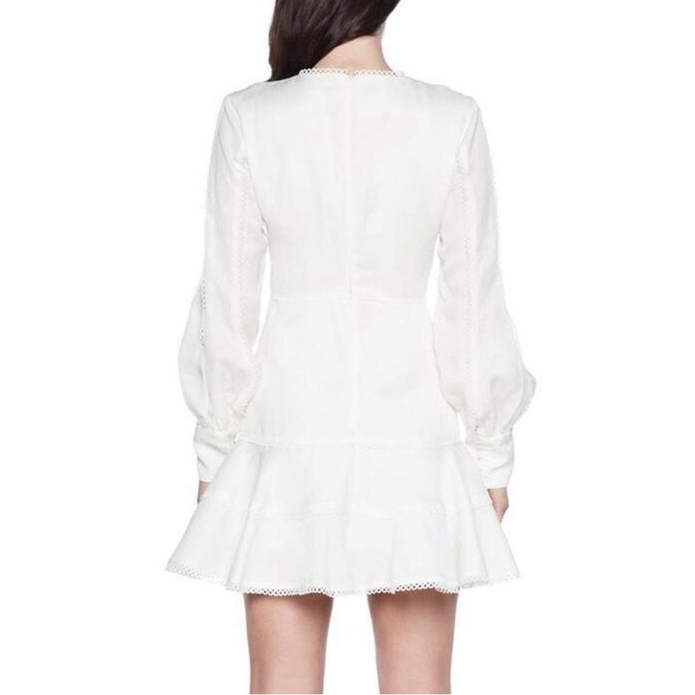 Bardot Elegant White Lace Trim Dress - Picture 4 of 6